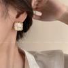 Exquisite Fashion Geometry Square Shell Stud Earring for Women Personality Gold Color Korea Earring Summer Beach Jewelry Gift