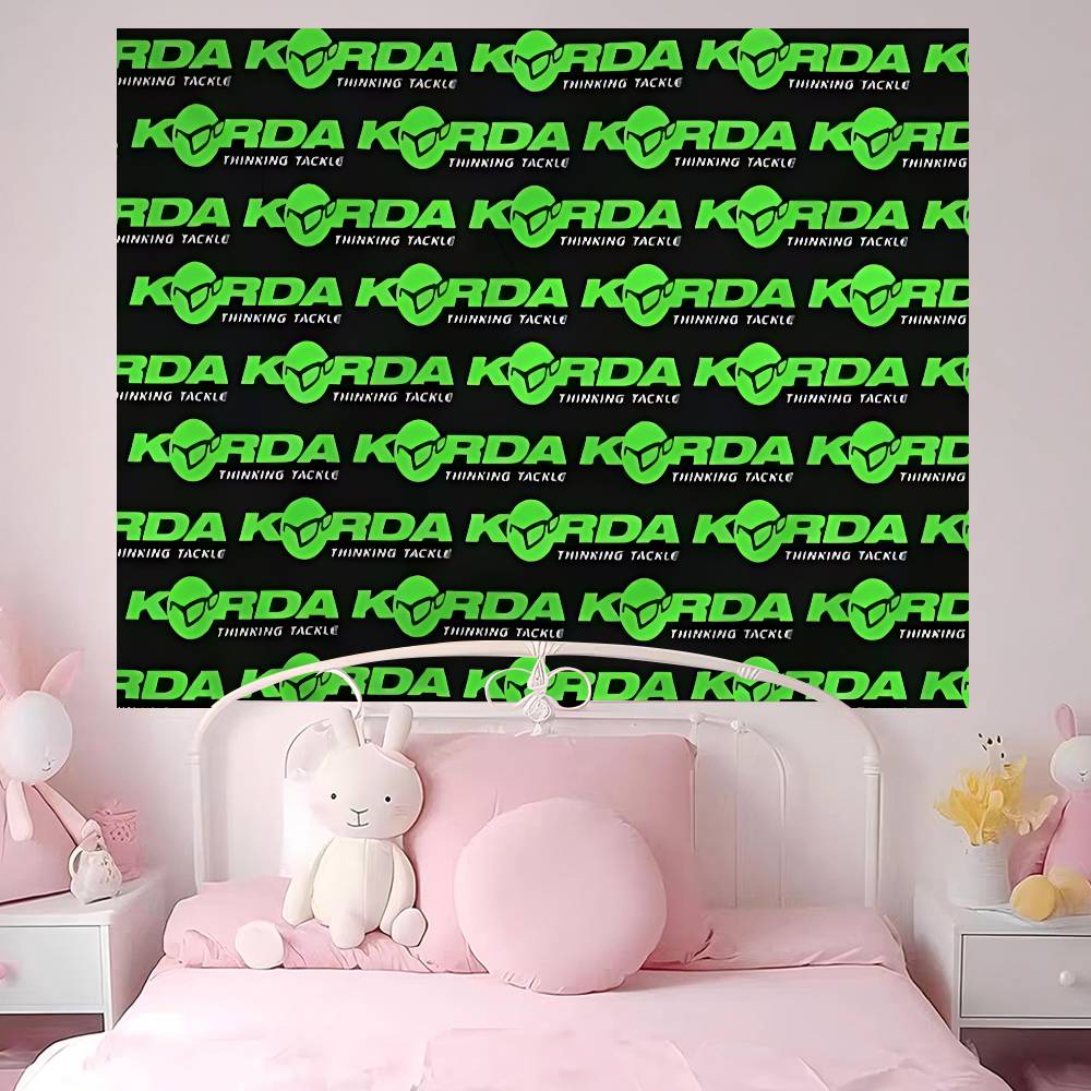 KKorda Fishing Logo Printed Large Wall Tapestry Cheap Hippie Wall Hanging Bohemian Wall Tapestries Mandala Home Decor