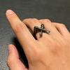 Practical Leg Shape Geometric Finger Rings Adjustable Opening Rings Alloy Texture Suitable for Artistic Expression