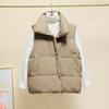 Autumn Winter Women's Vest Jacket Stand-up Collar Sleeveless Casual Loose Warm Zipper Solid Vest