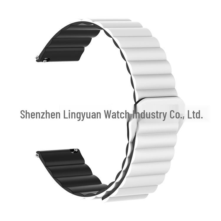 Huawei GT5 & Samsung Two-Tone Silicone Magnetic Loop Watch Strap (16mm/18mm)