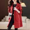 Large Size Women Hooded Trench Coat Jacket Medium-length Loose Casual Versatile Coat
