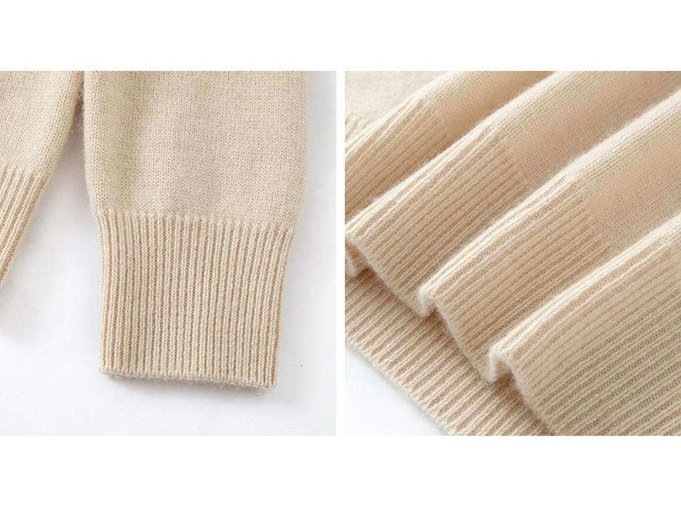 Men's High Neck Cashmere Sweater - Long Sleeve, Solid Color, Loose Knit Pullover for Autumn & Winter