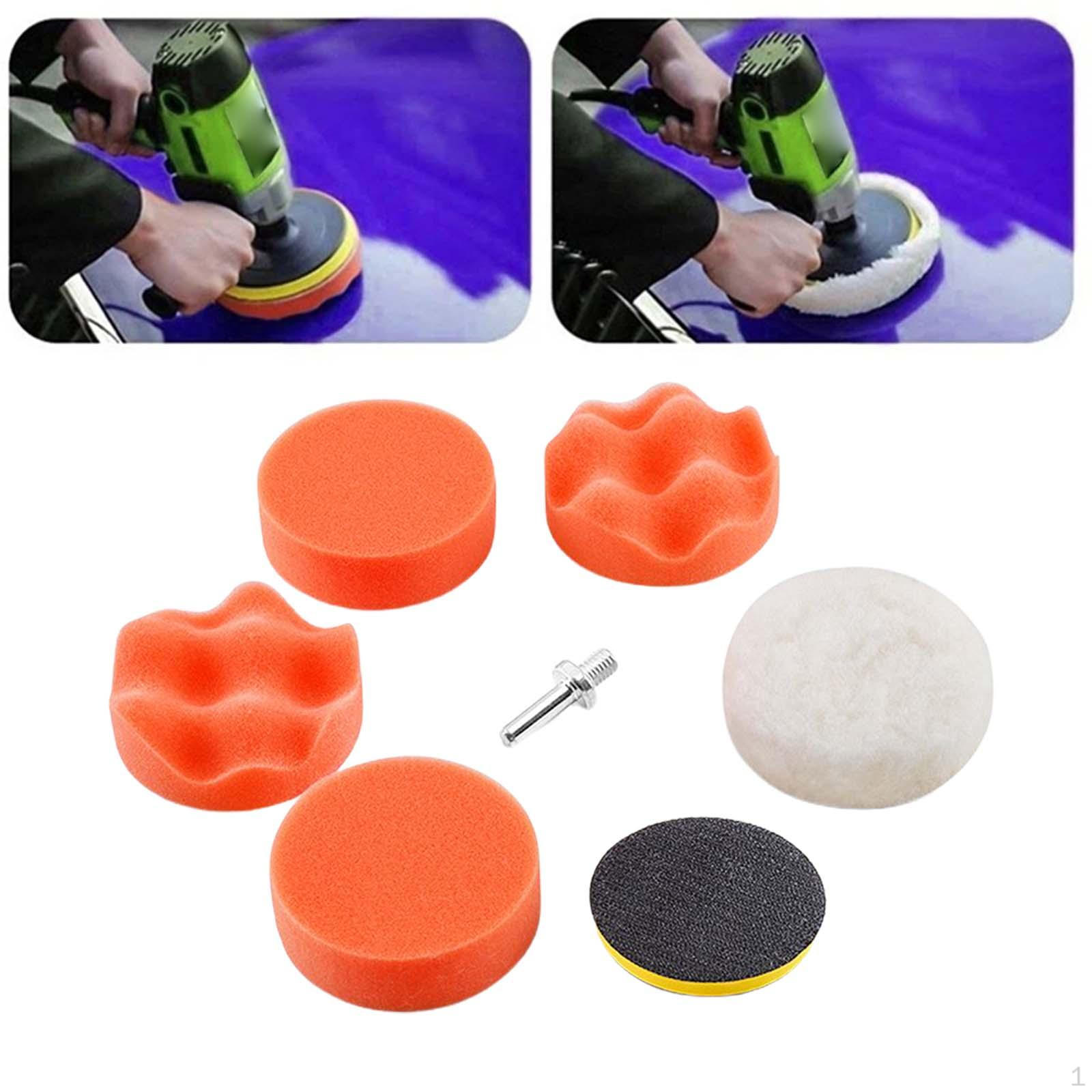 

7 Pieces Car Polishing Pad Drill Buffer Kit Soft Elastic Sponge Lightweight for Coat Paints Waxing, 5inch