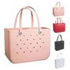 EVA Beach Bag Stylish Swimming Handbag Large Beach Bag with Holes for Shopping Swimming Picnic