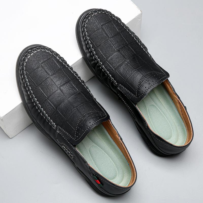 Men's Casual Leather Shoes Business Loafers Moccasin Breathable Slip On Boat Soft Driving Shoes