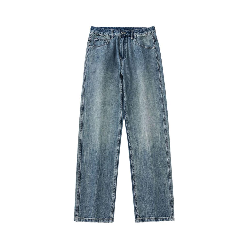 Classic Blue Jeans Men's Large Size Washing Retro Wide-leg Straight Pants