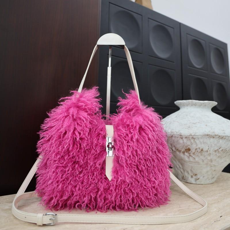 2025 Fall Faux Fur Tote Crossbody Bag Women Y2K Sweet Underarm Shoulder