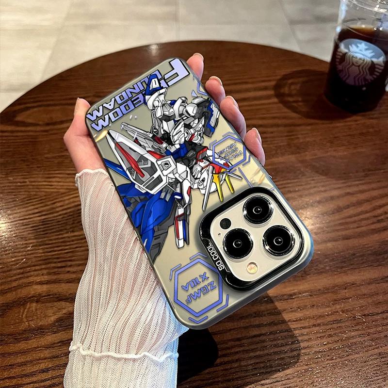 Freedom Gundam Mecha Anime TPU Phone Case For IPhone 15 14 13 12 11 Pro Max X XR XS 8 7 Plus, Clear Shockproof Protective Cover