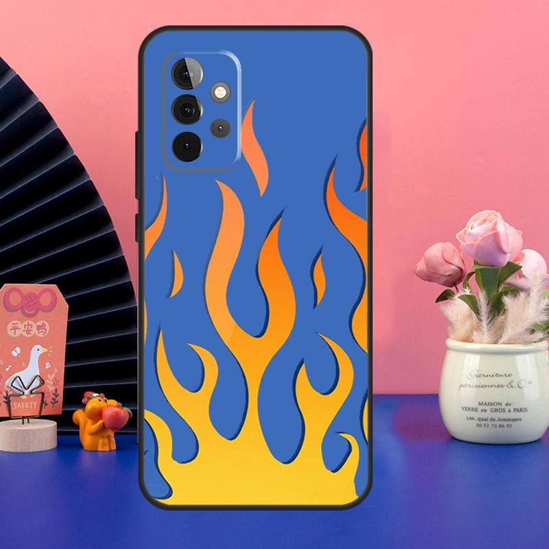 Flame Aesthetic Light Blue Fire Pink Case For Samsung Galaxy A54 A34 A24 A14 A73 A53 A33 A23 A13 A52 A32 A22 A12 A51 A71 Cover