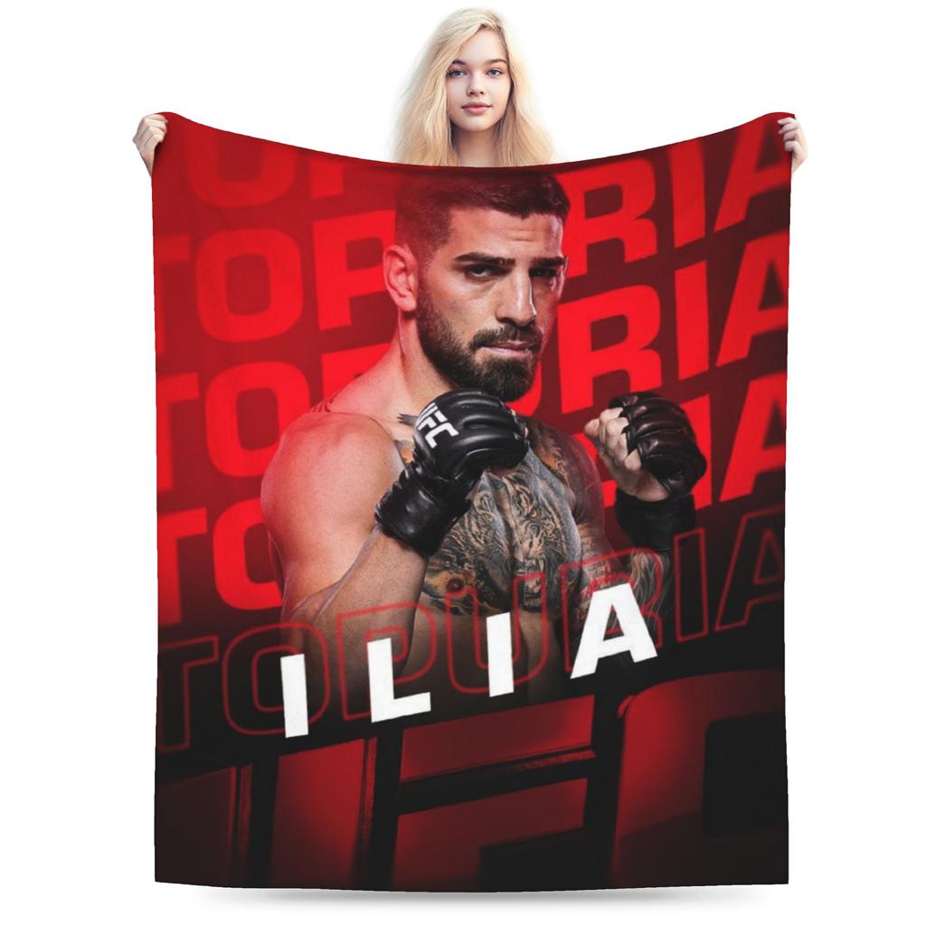 Ilia Topuria Lucha Libre Luchador Cosas Mantas Forro Polar Ultra Suave Mantas de Tiro Colcha Cómoda
