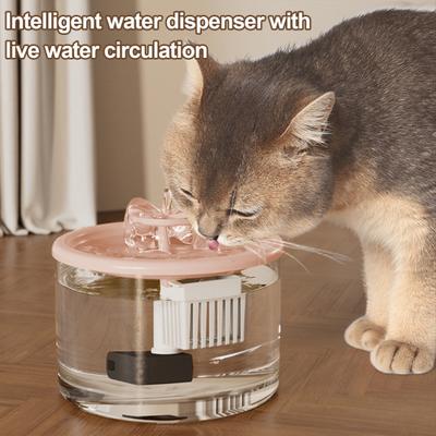 1,5 l Katzentrinkbrunnen, automatischer Trinkbrunnen für Haustiere, leiser Wasserspender für Haustiere mit transparentem Tank für Katzen und Hunde im Haus