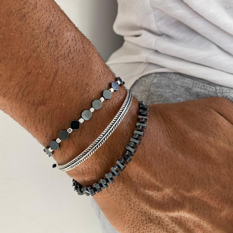 Bracelet Zircon Micro-incrusté Dés Ensemble de Bracelets, Bracelet Élastique Pierre de Fiel Noire Très Vendu, Puissance Petit Ami.