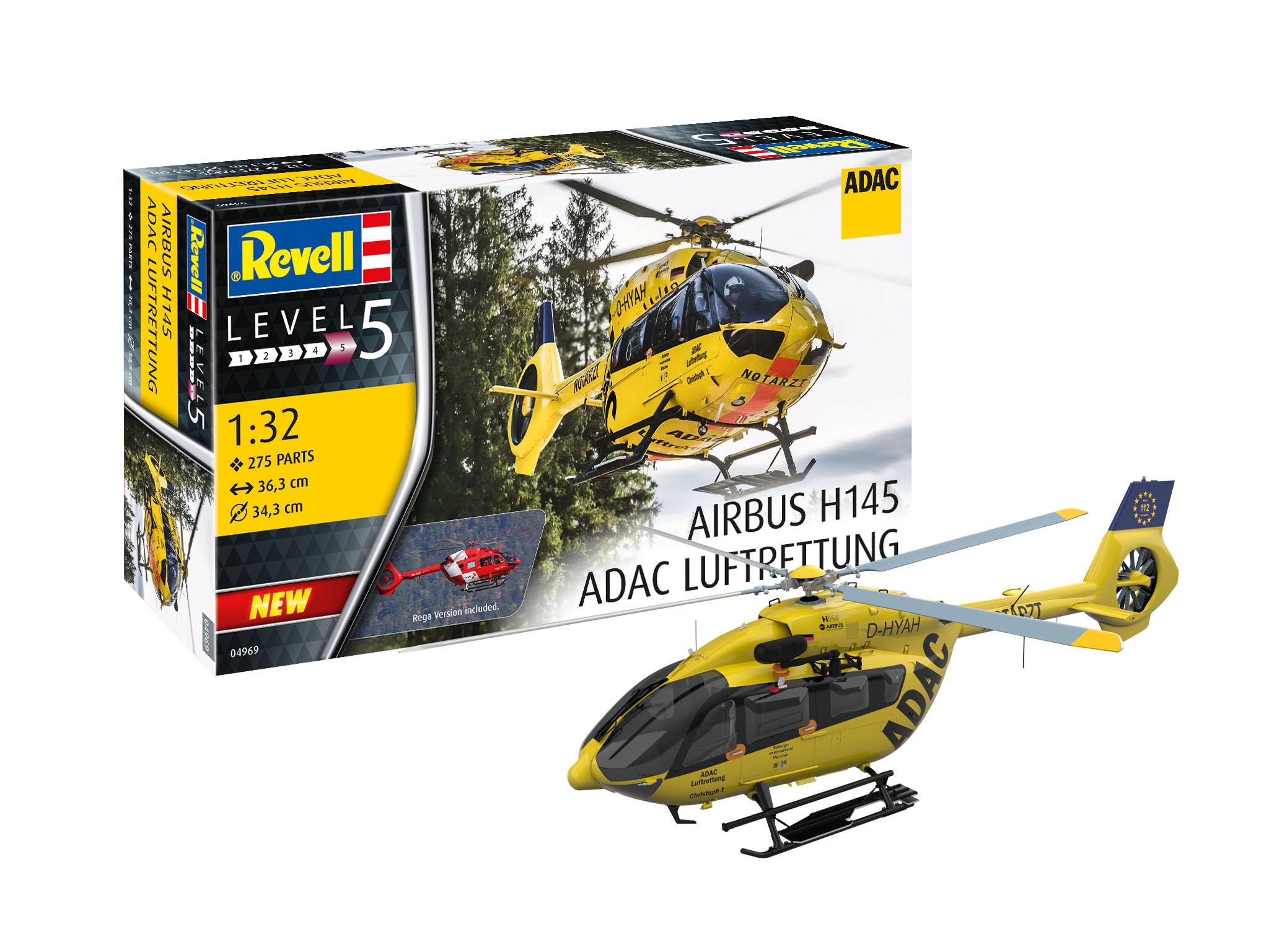 

Немецкий пластиковый набор модели Revell масштаб H145 04969 1/32 ADAC - REGA