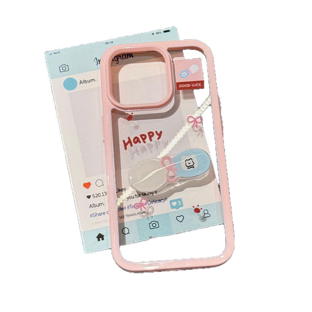 Ins Style Transparent Drop-Proof Case for Apple 17 ProMax, iPhone 16, 15, 14 - Korean Design