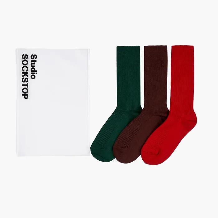[3PACK] Women's Colored Rib Crew Socks_15 colors