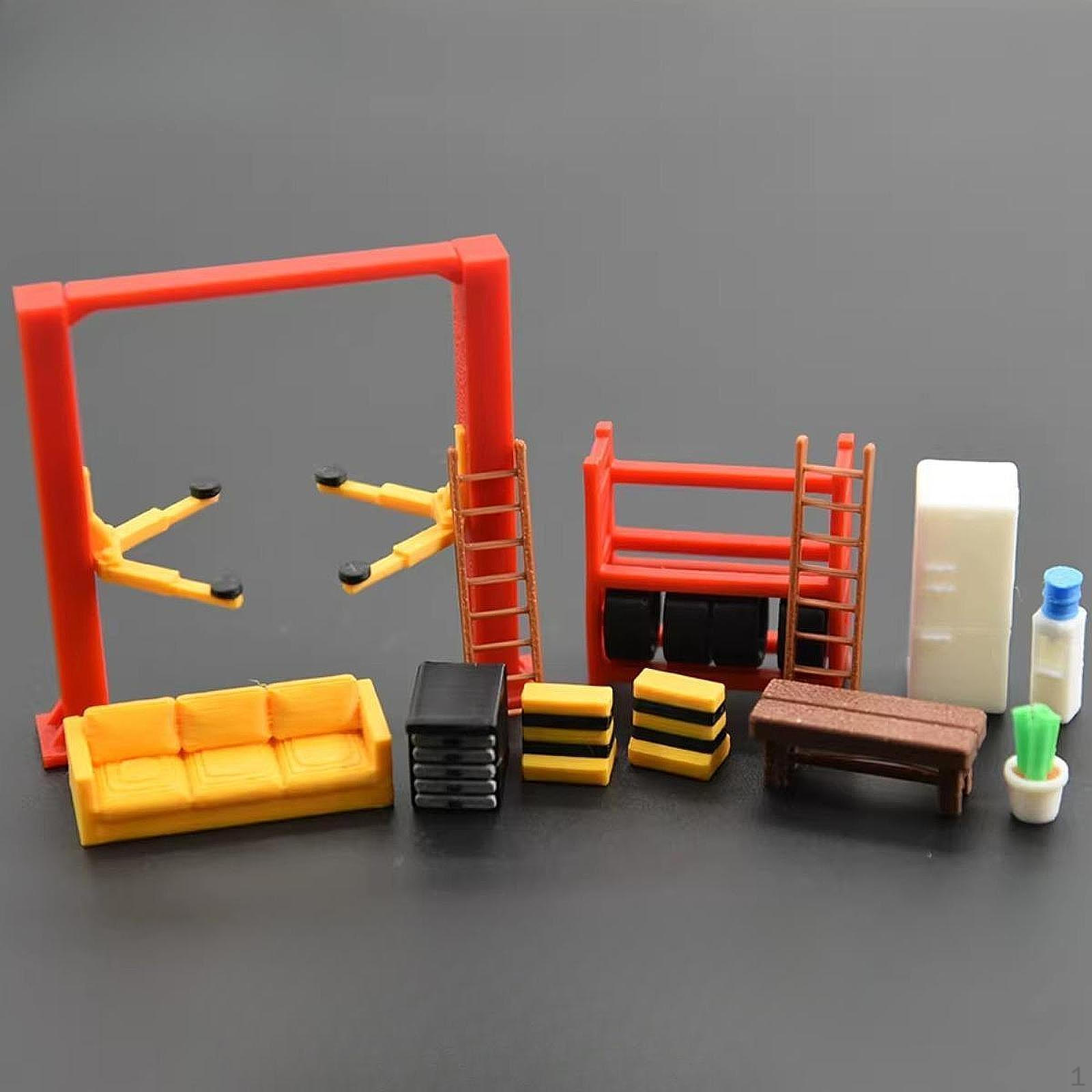 

1:64 Car Maintenance Tool Model Set Mini Realistic Simulation Diorama Three Seater Sofa for