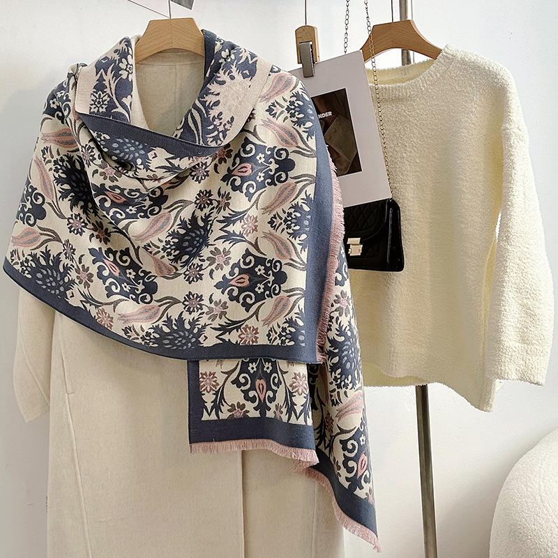 Women's Korean Style Cashew-Patterned Winter Scarf Shawl
