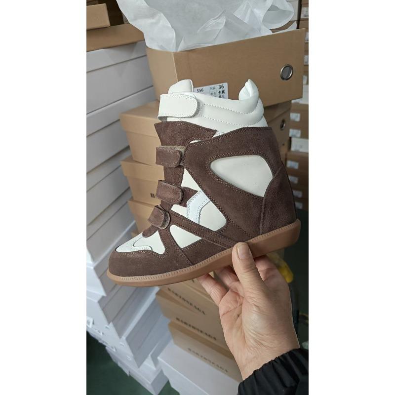 Уличный осенний новый стиль липучка невидимая внутренняя высота увеличивающая женская обувь танкетка цветовая гамма спортивная повседневная обувь хайтопы 40