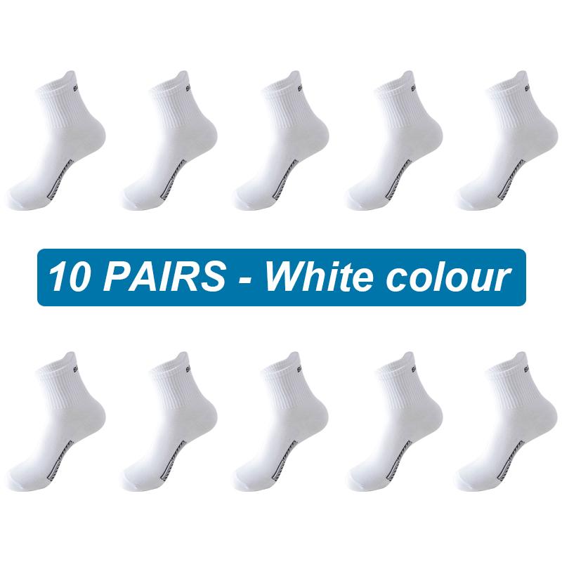 10 pares novos meias masculinas de algodão orgânico respirável meias esportivas casuais atléticas primavera verão para masculino plus size EUR38-45