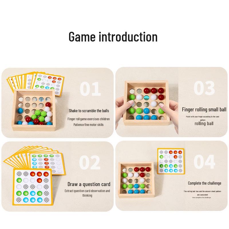 Holz Fingerroller Spielzeug für Kinder: Konzentration, Logik und Feinmotorik fördern