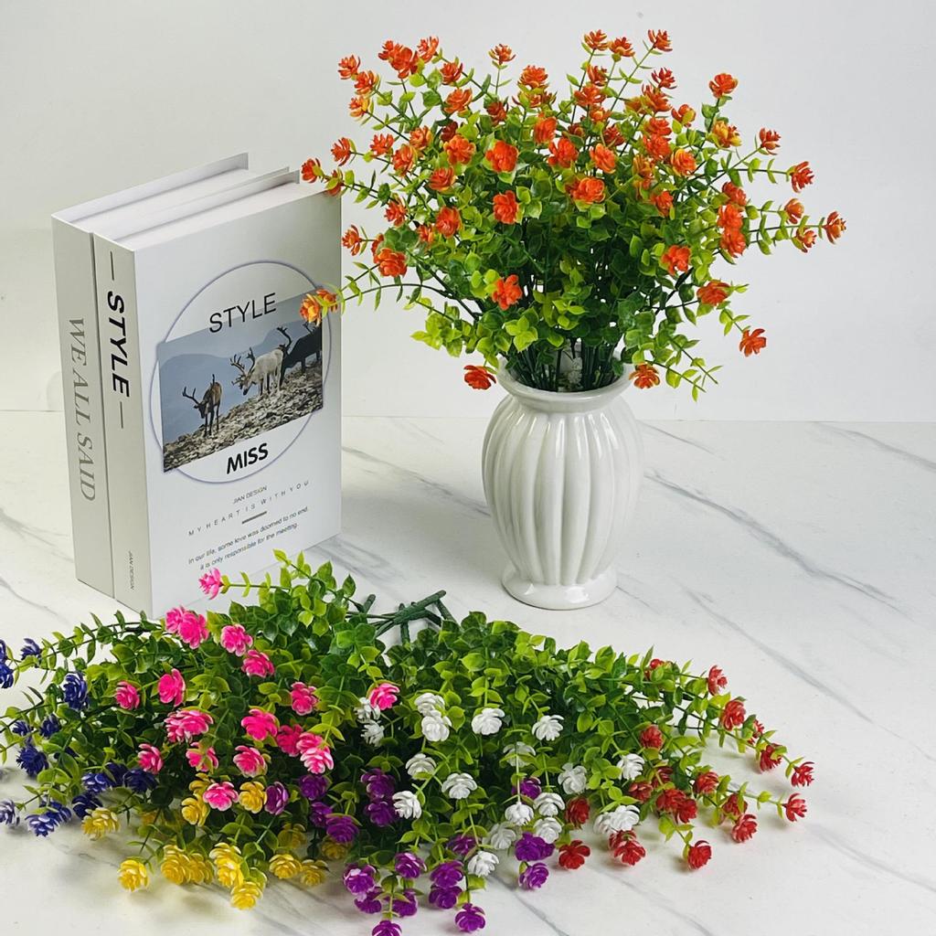 Eucalyptus Camellia Seven-Pronged Rose Bouquet - Artificial Flowers