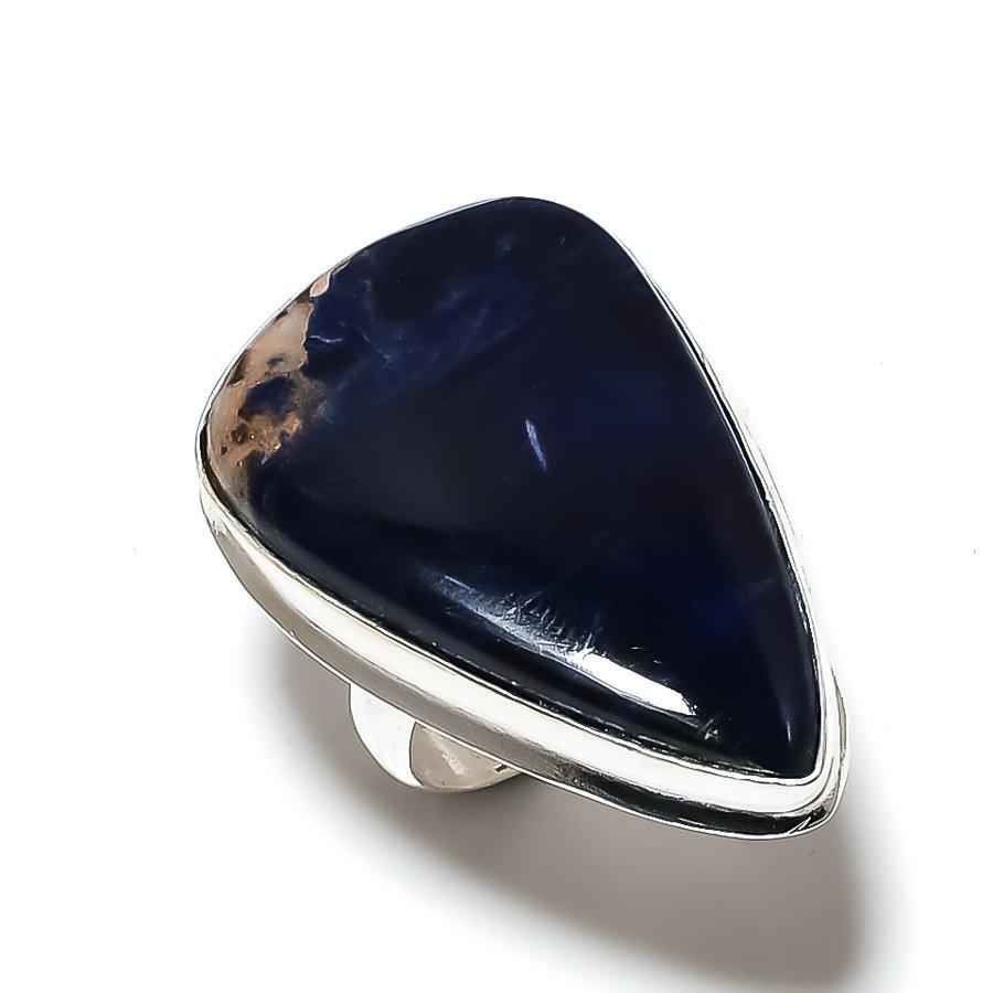 Sodalite gemstone 925 Sterling Silver Jewelry Ring Size 10