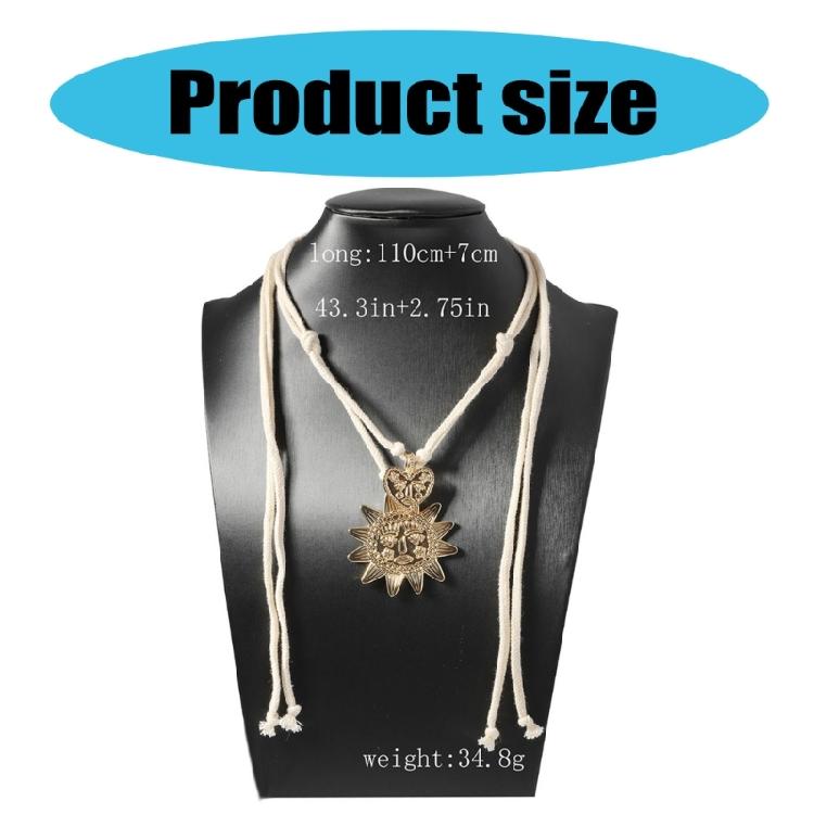 Stylish Sun and Heart Long Necklace Adjustable Neckchain Fashionable Jewelry Stylish Women's Accessories for Casual Wear