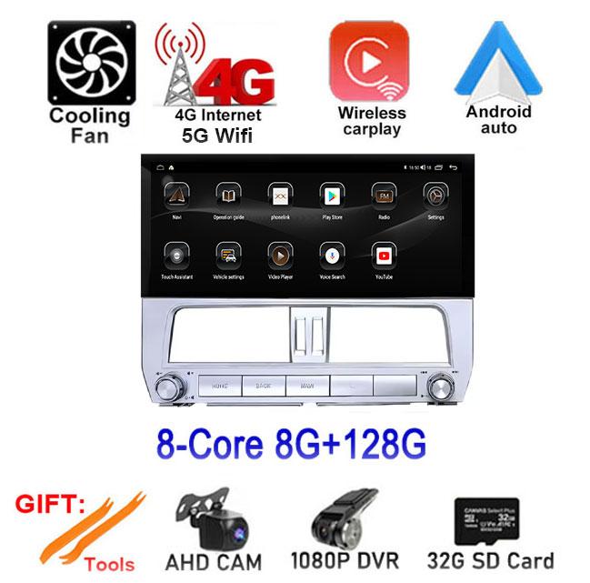 12.3'' For Toyota Prado 2018 Android 14 DSP Car Radio Multimedia Video Player GPS Navigation Stereo WiFi BT Carplay Auto