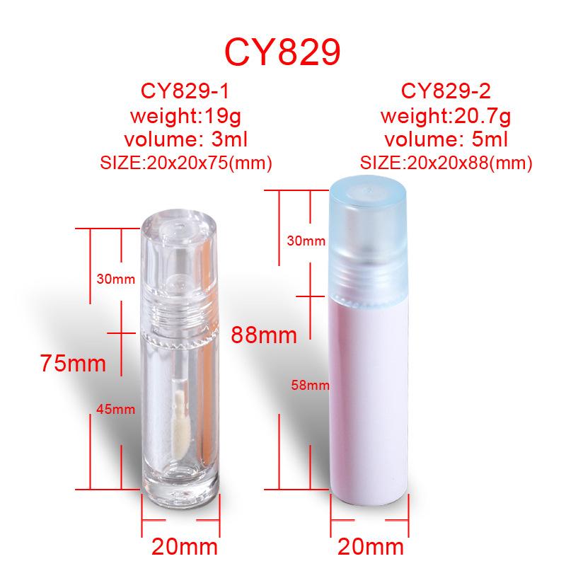 3ml Round Clear Empty Lip Gloss Tube, Refillable Lip Mud & Lip Glaze Container, Cosmetic Packaging