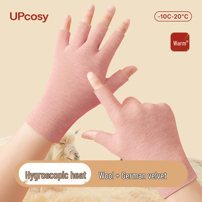 Unisex Halbfinger-Heizhandschuhe zum Tippen, Radfahren und für Maniküren – Touchscreen-kompatibel für Herbst und Winter