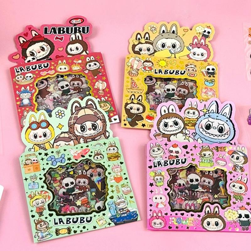 5 ks Samolepky Labubu Samolepky na studentský pohár Kawaii DIY Scrapbook Příručka Deník Estetická samolepka Školní papírnictví
