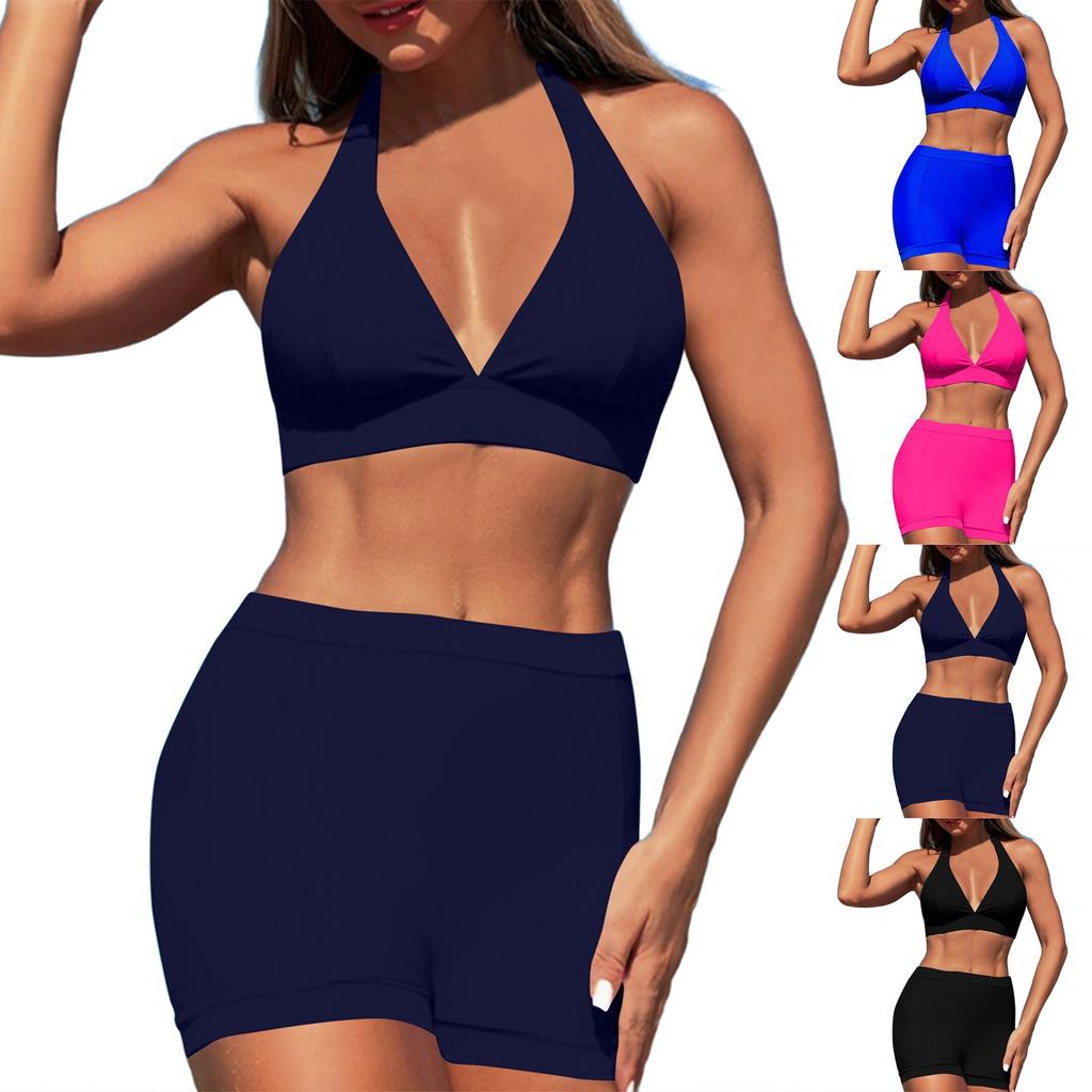 Women's Sexy Two-piece Swimsuit Bikini Strap Back Swimsuit With Steel Bracket Breast Pad