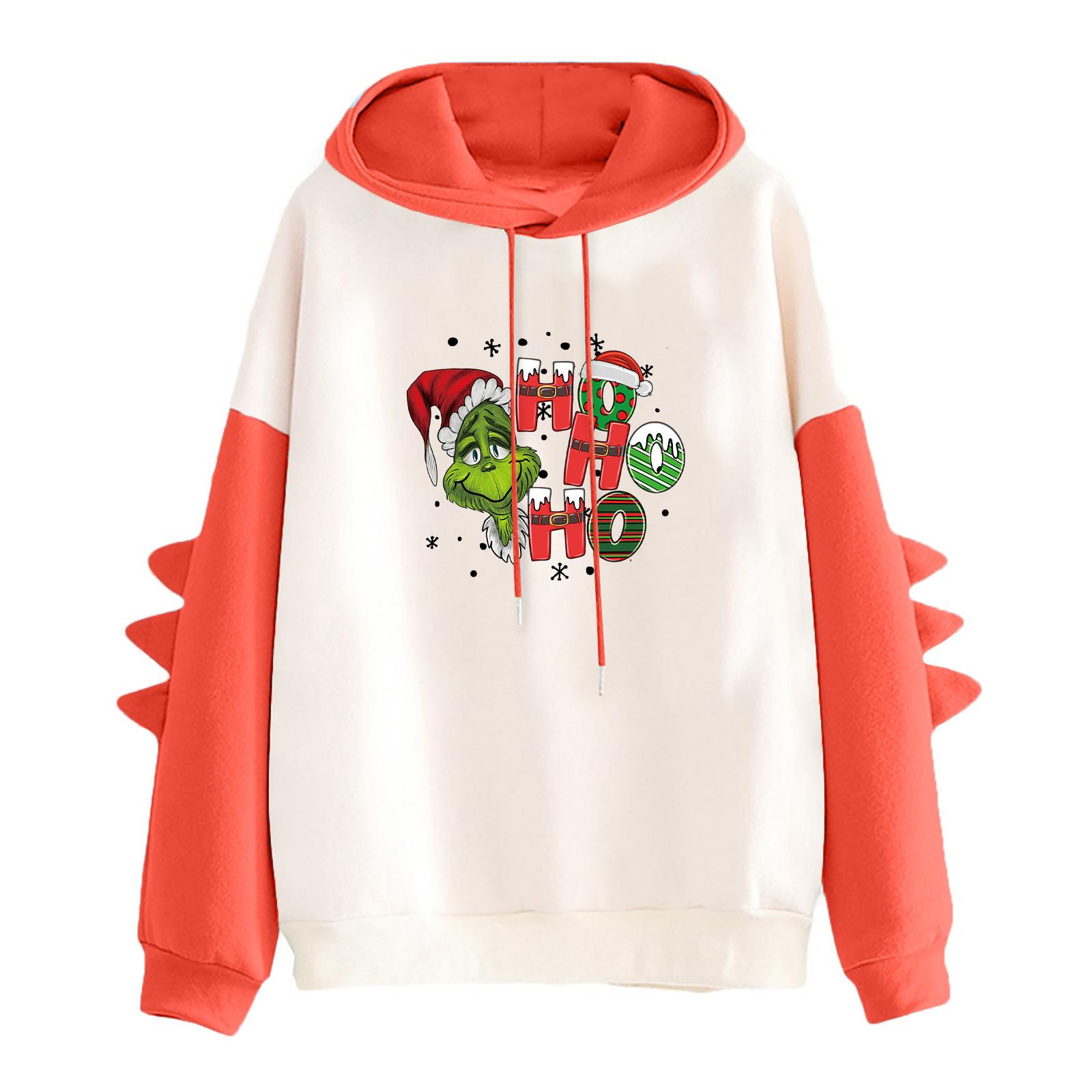 

Женское худи с принтом контрастного динозавра, свободное, повседневное XXL