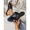 Women's Plus Size New Summer Toe Loop Flat Fashion Casual Slide Sandals