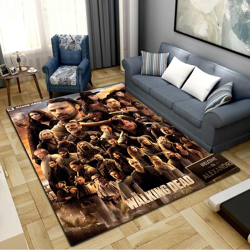 Walking Dead Carpet Rug for Living Room Bedroom Home Sofa Decoration,Kids play Non-slip Floor Mat