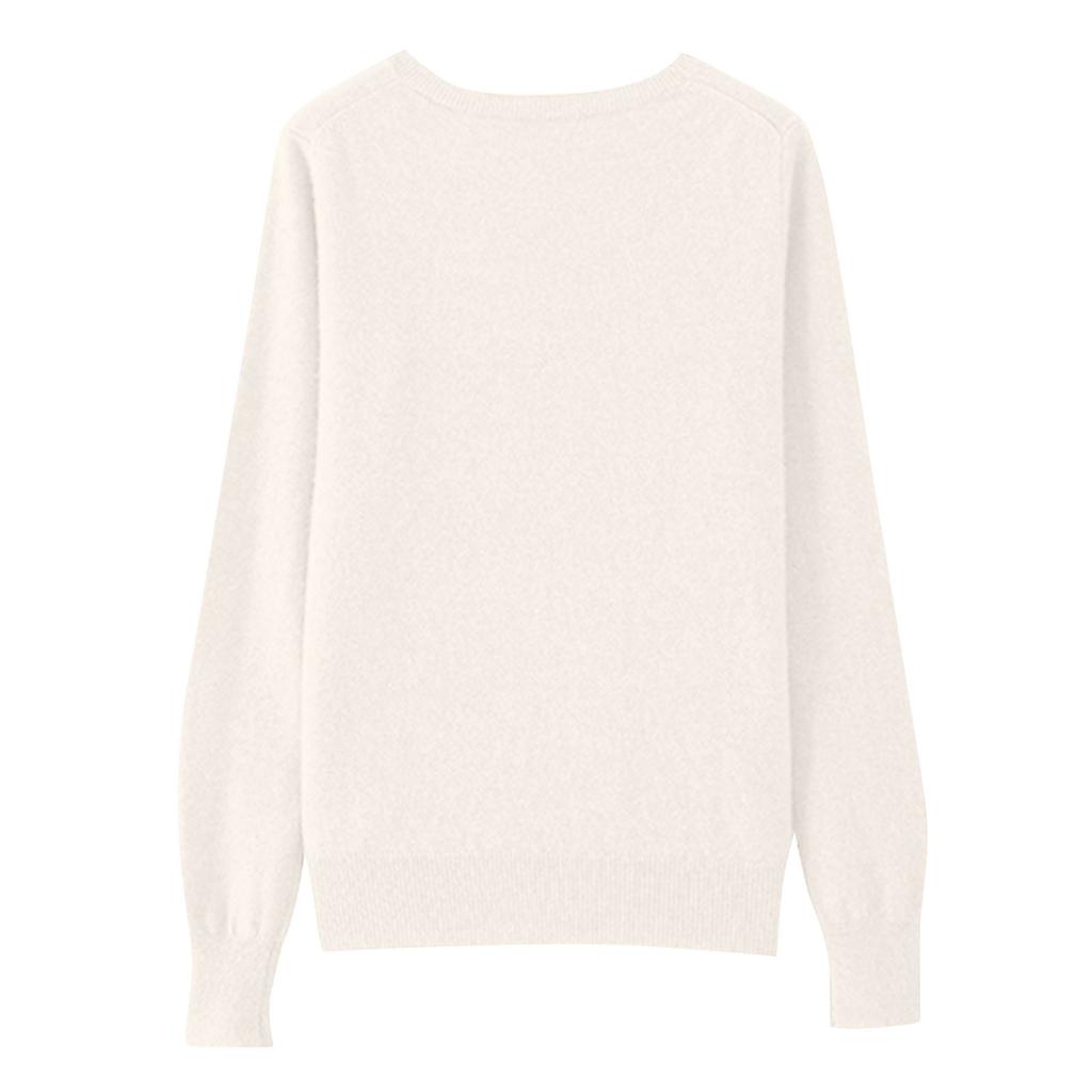 Dámský pletený svetr s dlouhým rukávem a kulatým výstřihem, volný tenký top