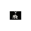Pendentif éléphant trompe en l'air en argent 925°/00 + chaîne