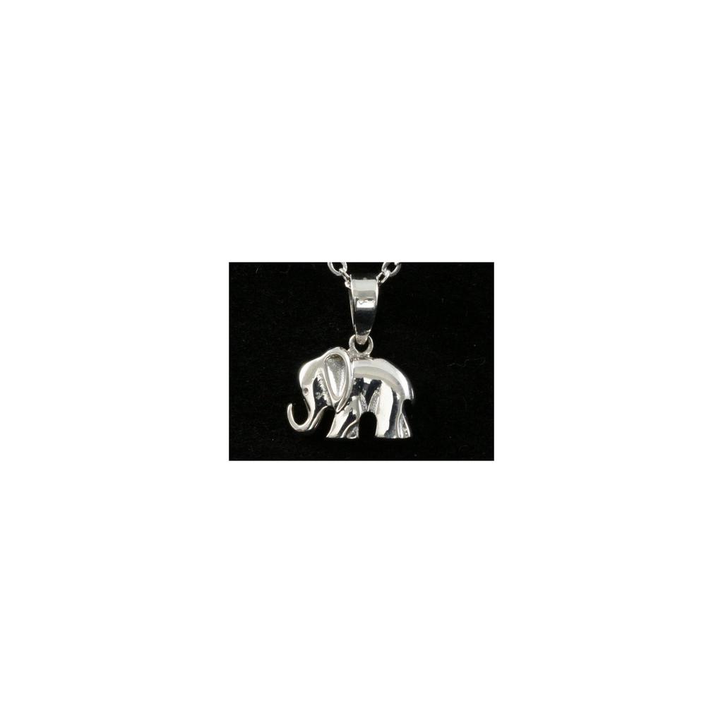 Pendentif éléphant trompe en l'air en argent 925°/00 + chaîne
