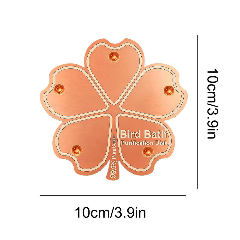 Copper Bird Bath Disk Floral Purification Panel Copper Disk Bird Bath Insert for Homeowners Gardeners Outdoor Enthusiasts