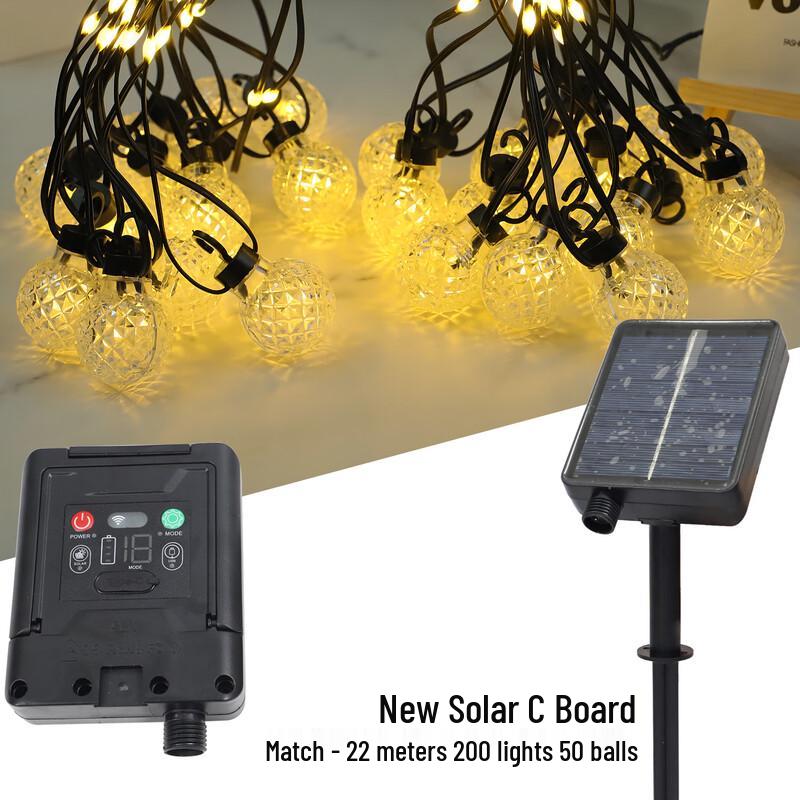 G30 Pineapple Ball Solar LED String Lights