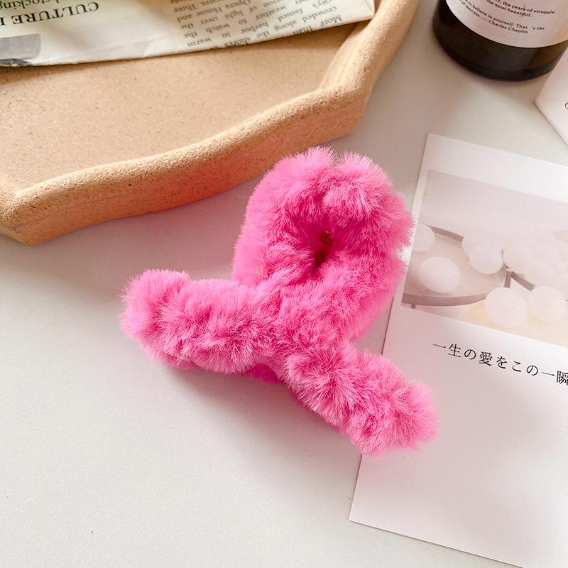 9cm Plush Cross Hair Clip for Women Korean Fashion Sweet Shark Clip Simple Versatile Hairpin Girl Hair Accessories