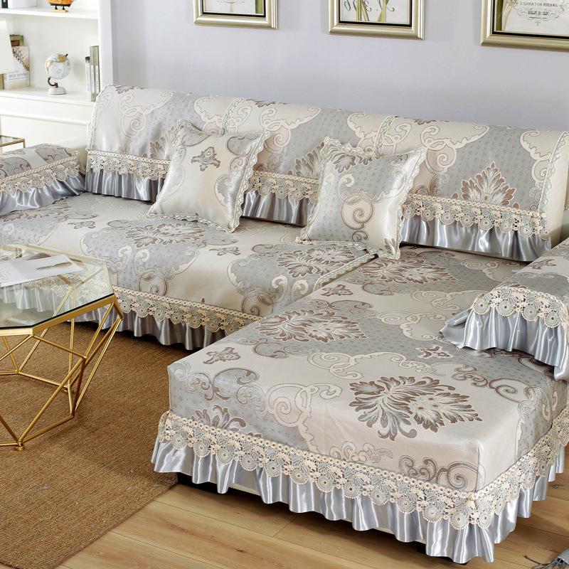 Summer Ice Silk Mat Sofa Cushion European Non-Slip Bamboo Rattan Mat Summer Living Room Universal All-Inclusive Cover Seat Cushion