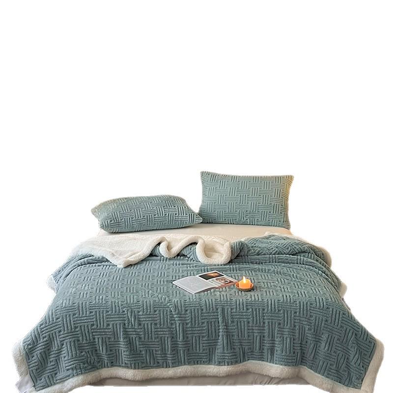 2025 Winter Thickened Double-Sided Lambswool Blanket for Dormitories and Offices