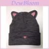 Cat Knit Hat For Women Winter Warm Velvet Polyester No Brim Cozy Outdoor Accessory