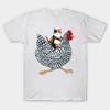 Men Black Print T-shirt Calico Cat Chicken Ride No-Cut Transfer Paper Print Cotton Tshirt