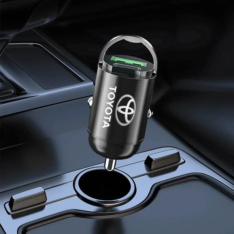 1Pcs 100W/200W Car Charger USB Type-C Fast Charging Adapter For Toyota Camry Corolla Yaris Chr Auris Avensis T25 Car Accessories