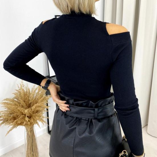 Trendy dámský svetr s krajkovým patchworkovým tričkem s dlouhým rukávem