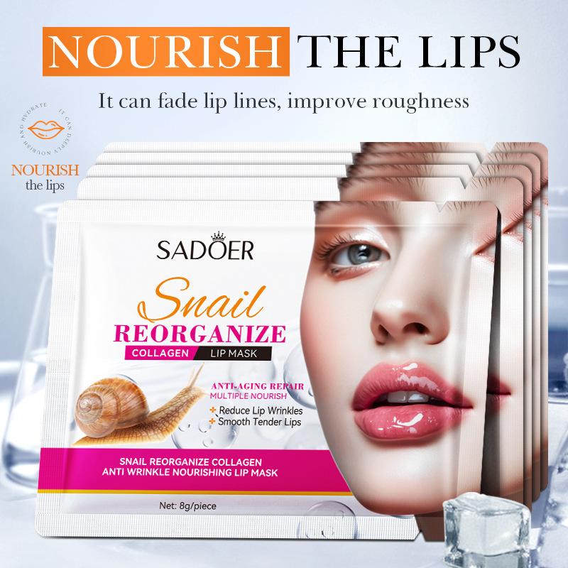 Snail Recombinant Collagen Anti-Wrinkle Nourishing Lip Mask for Dry Lips Repairing Care