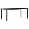 Day and Night - Day and Night Black Tempered Glass Dining Table 180x90x75 Cm